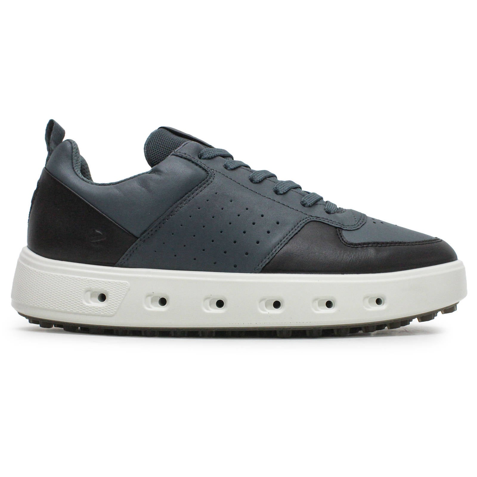 Ecco Golf Street 720 Full Grain Leather Mens Trainers#color_pavement black