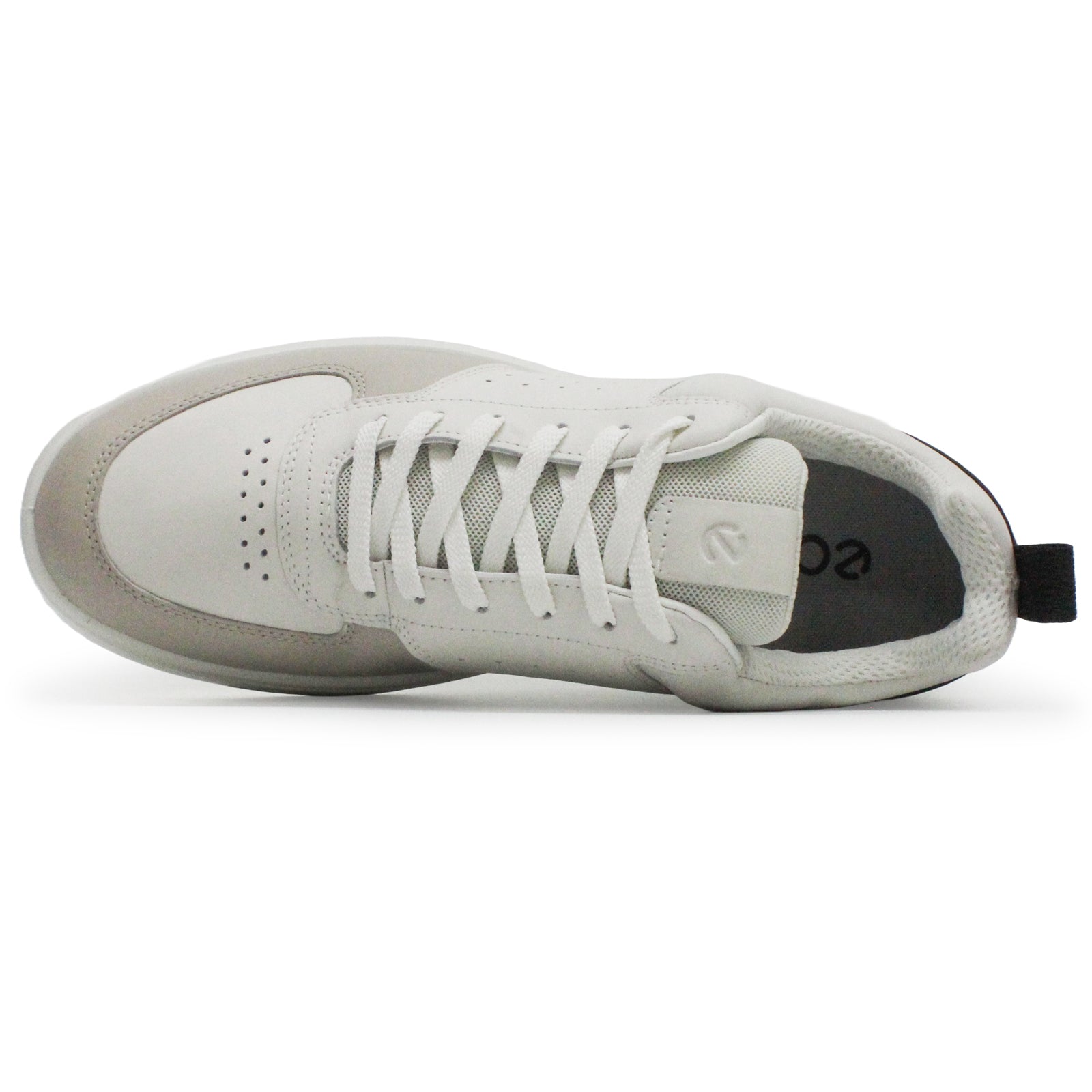 Ecco Golf Street 720 Full Grain Leather Mens Trainers#color_white black gravel