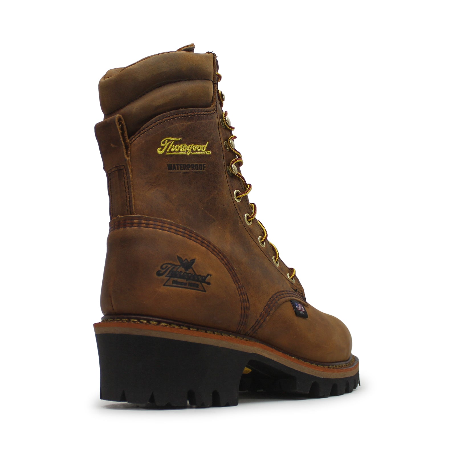 Thorogood 9" Logger Leather Mens Boots#color_trail crazyhorse