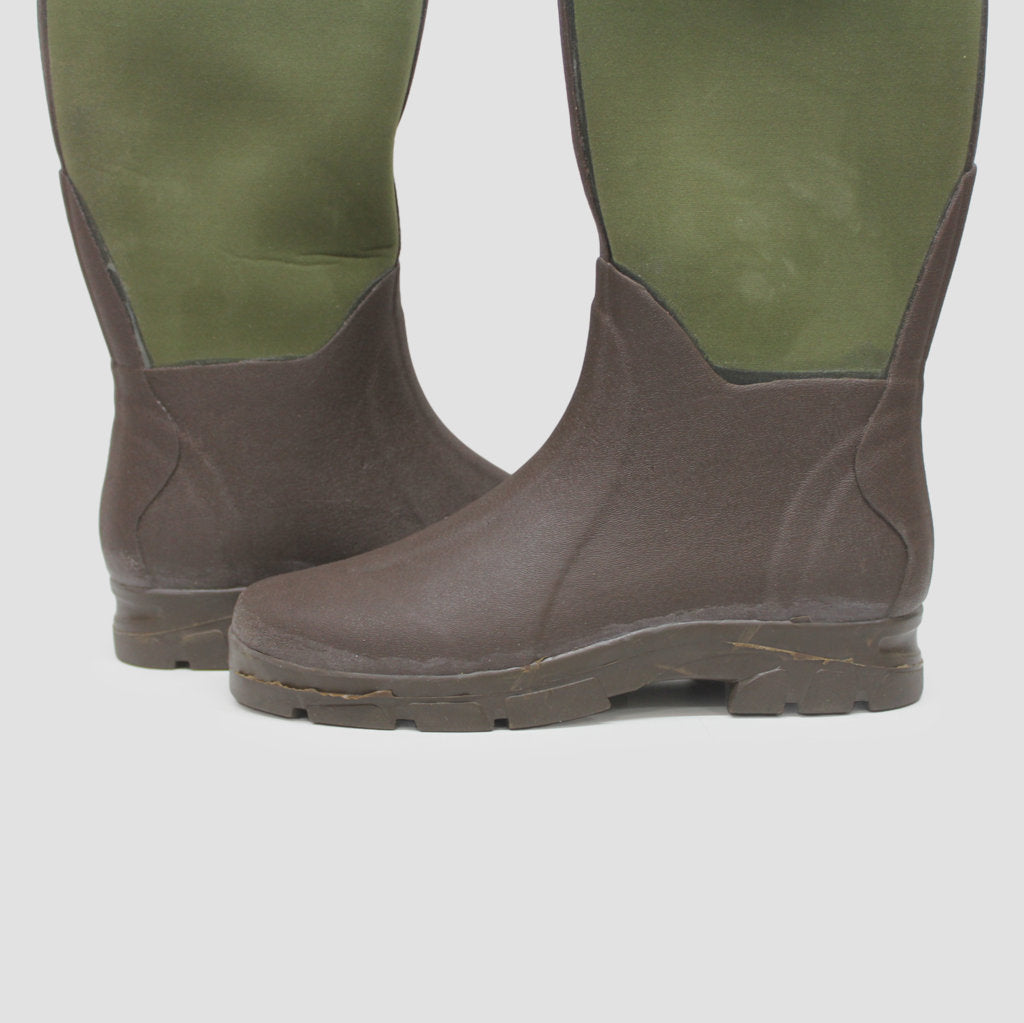 Bison Long Boots Dark Brown Olive - UK 11