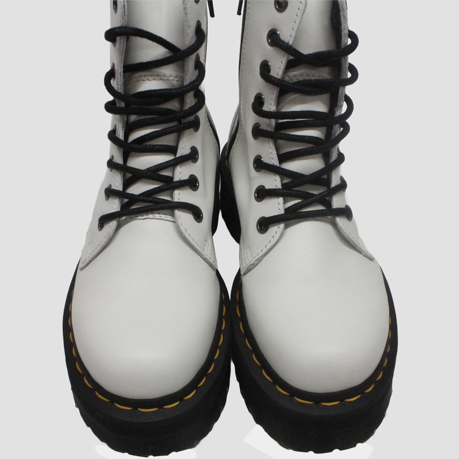 Dr. Martens Jadon 15265100 Smooth Leather Unisex Boots - White - 4#color_white