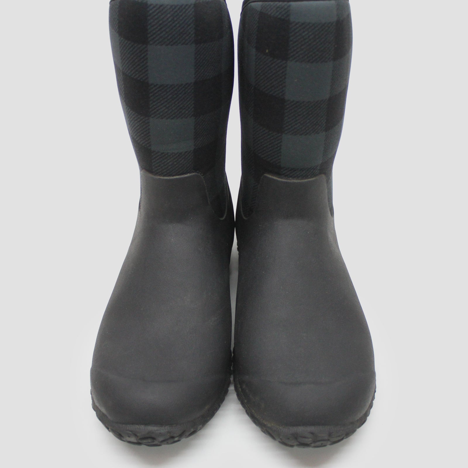 Muck Muckster II Mid WM2-1PLD Rubber Synthetic Womens Boots - Black Grey Plaid - 41#color_black grey plaid