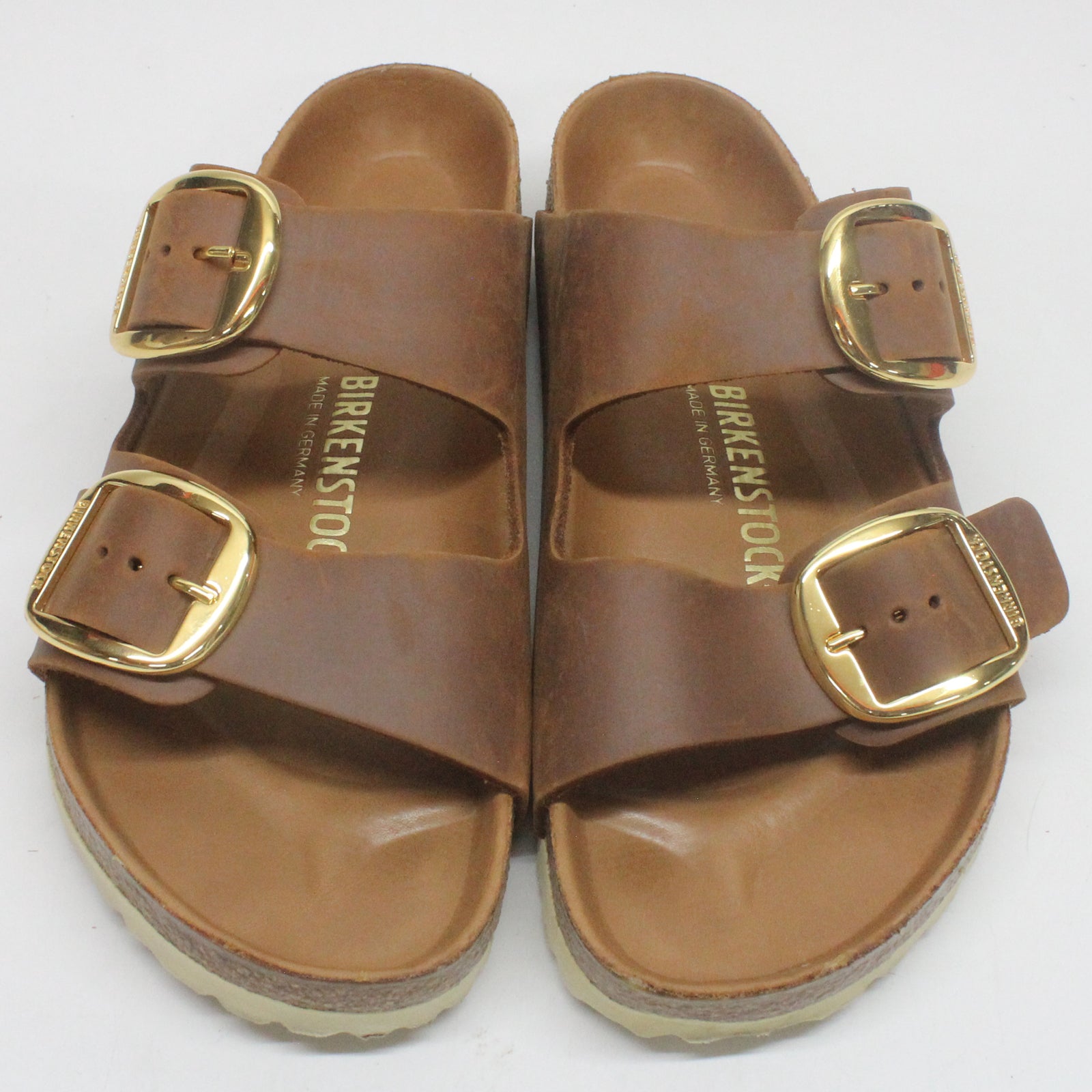 Birkenstock Arizona Big Buckle 1011072 Oiled Leather Unisex Sandals - Cognac - 39#color_cognac