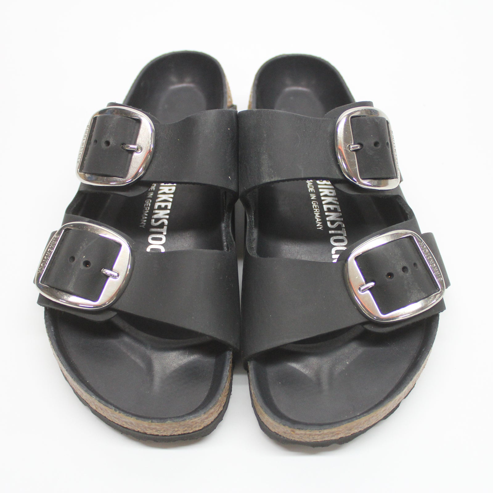 Birkenstock Arizona Big Buckle 1011074 Oiled Leather Unisex Sandals - Black - 37#color_black