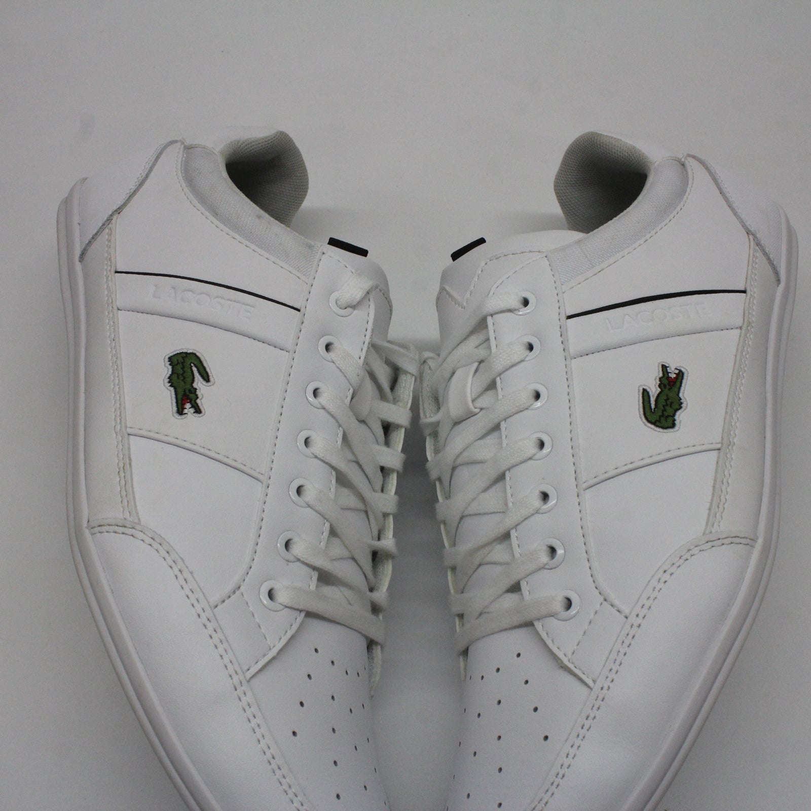 Lacoste Chaymon 7-42CMA0014147 Leather Synthetic Mens Trainers - White Black - 43#color_white black