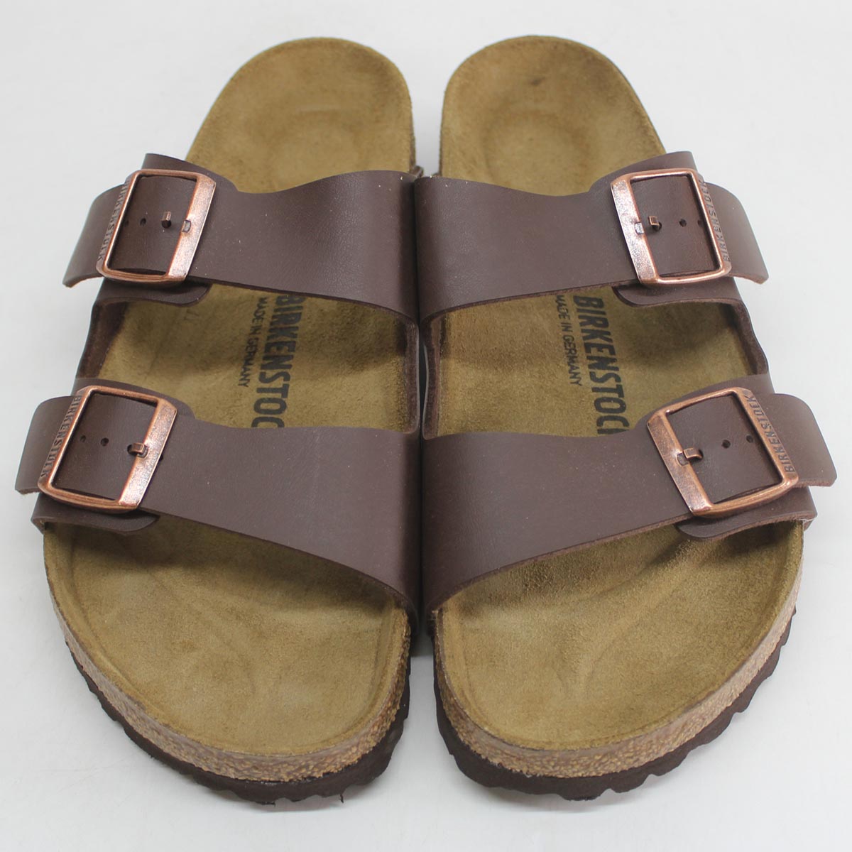 Birkenstock Arizona Dark Brown Synthetic Mens Buckle Sandals - UK 8