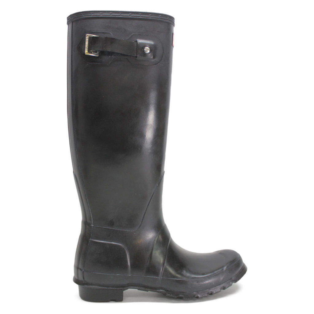 Hunter Original Tall Gloss Black Wellies Womens Rainboots - UK 5