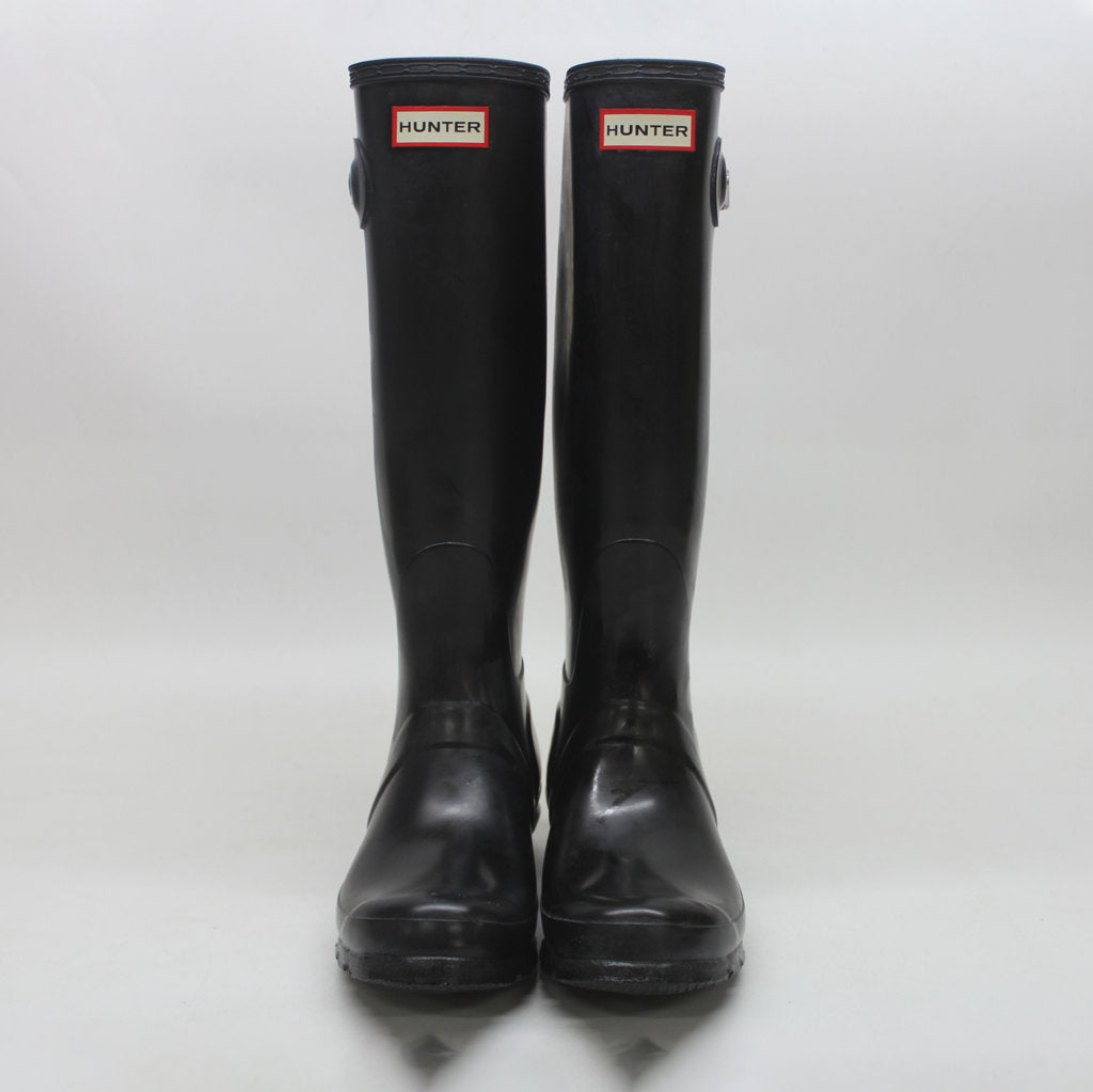 Hunter Original Tall Gloss Black Wellies Womens Rainboots - UK 4