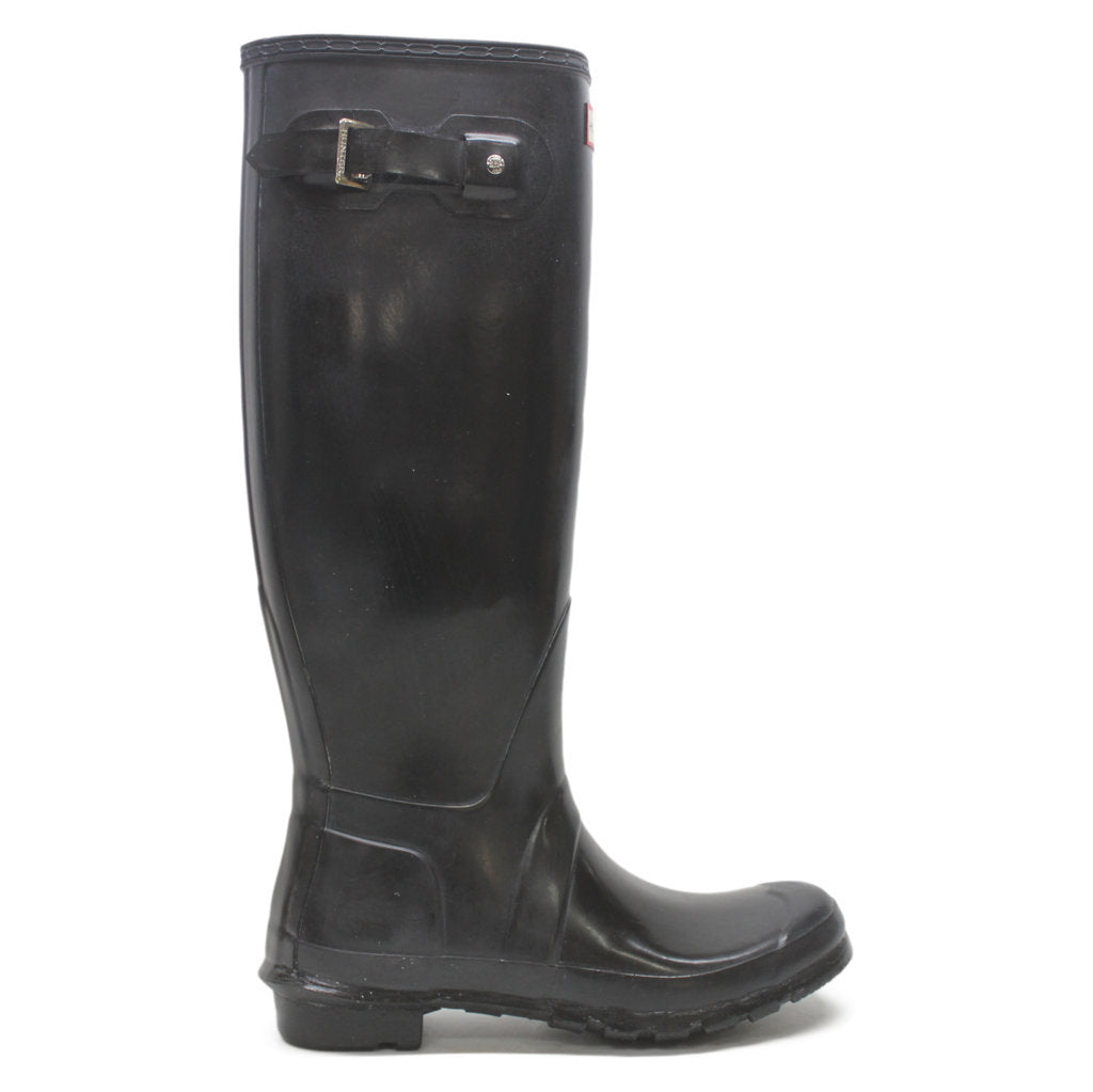 Hunter Original Tall Gloss Black Wellies Womens Rainboots - UK 6