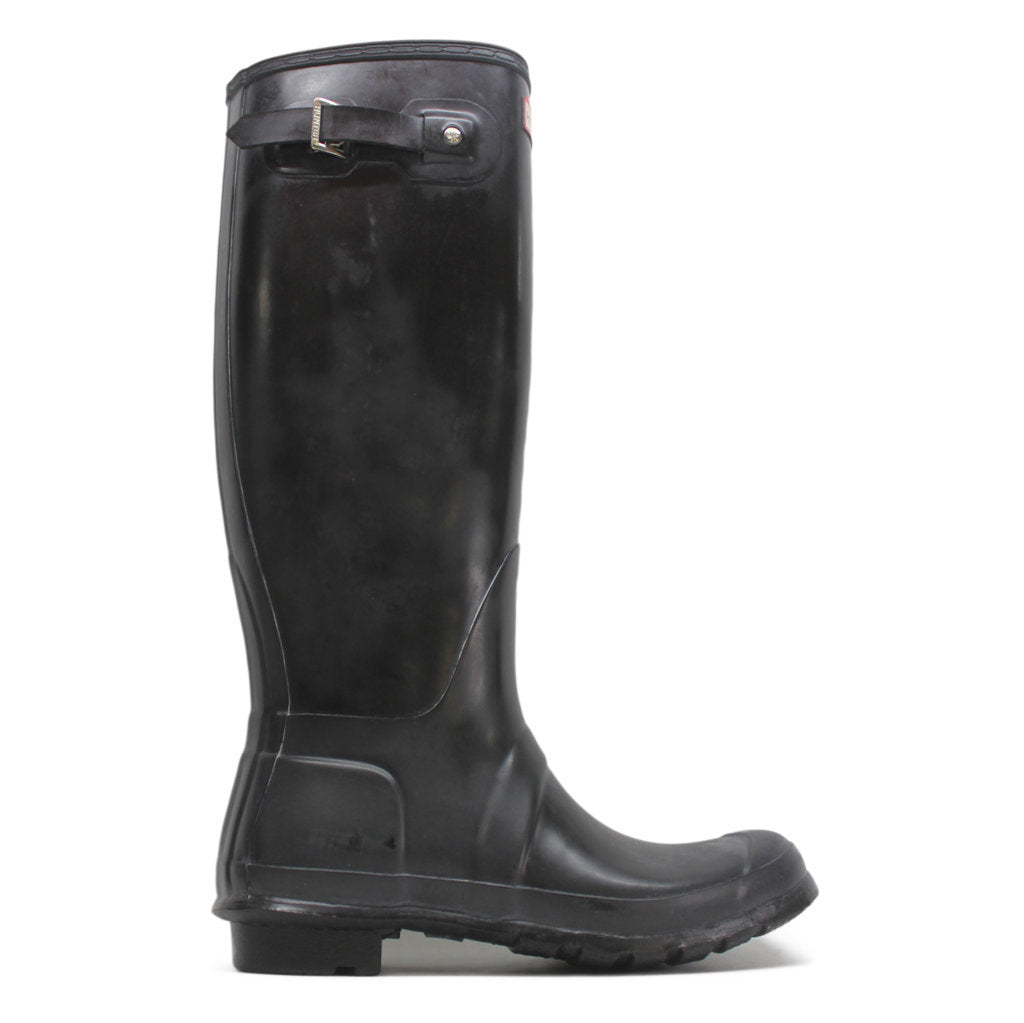 Hunter Original Tall Gloss Black Wellies Womens Rainboots - UK 6