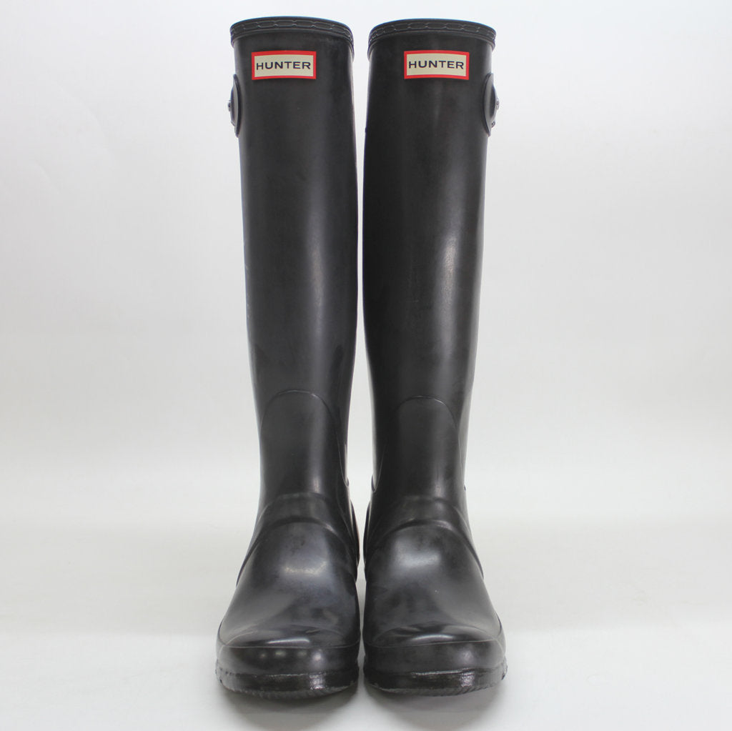 Hunter Original Tall Gloss Black Wellies Womens Rainboots - UK 6