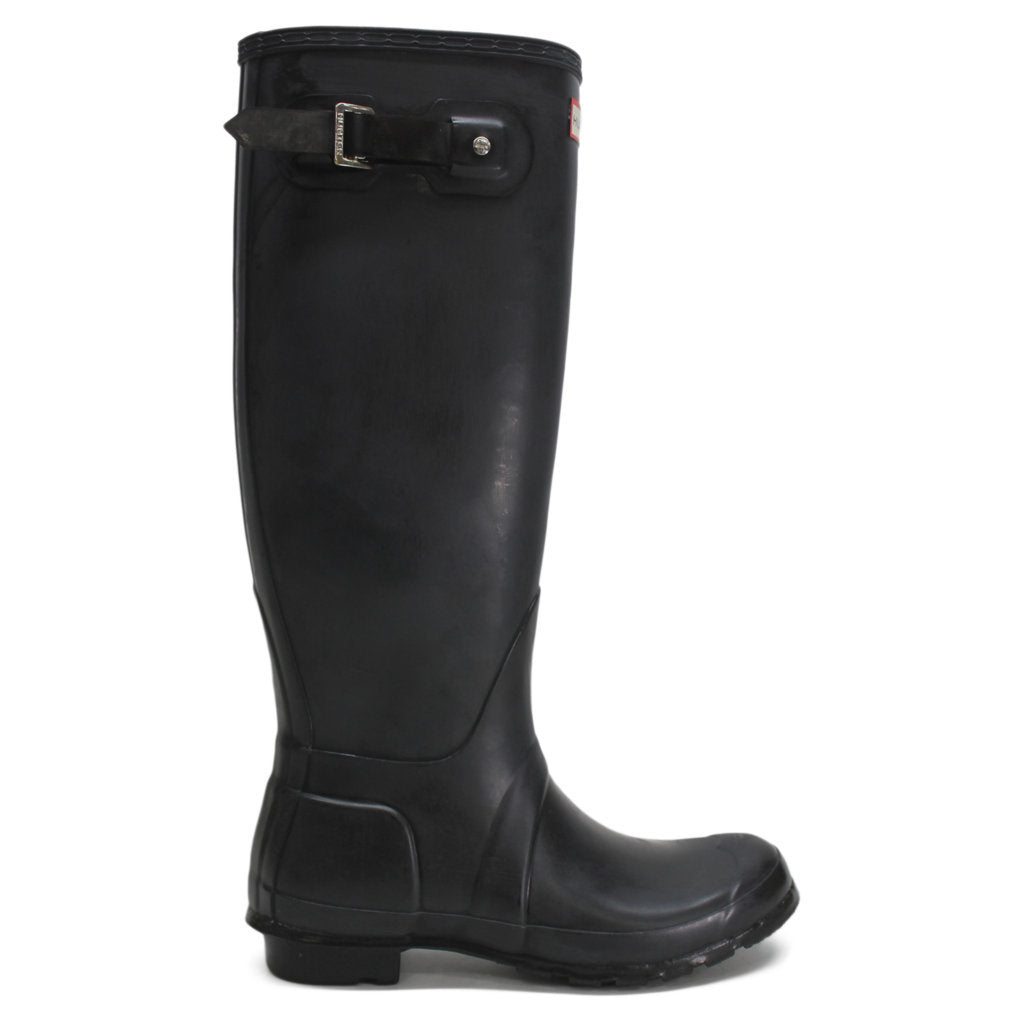 Hunter Original Tall Gloss Black Wellies Womens Rainboots - UK 6