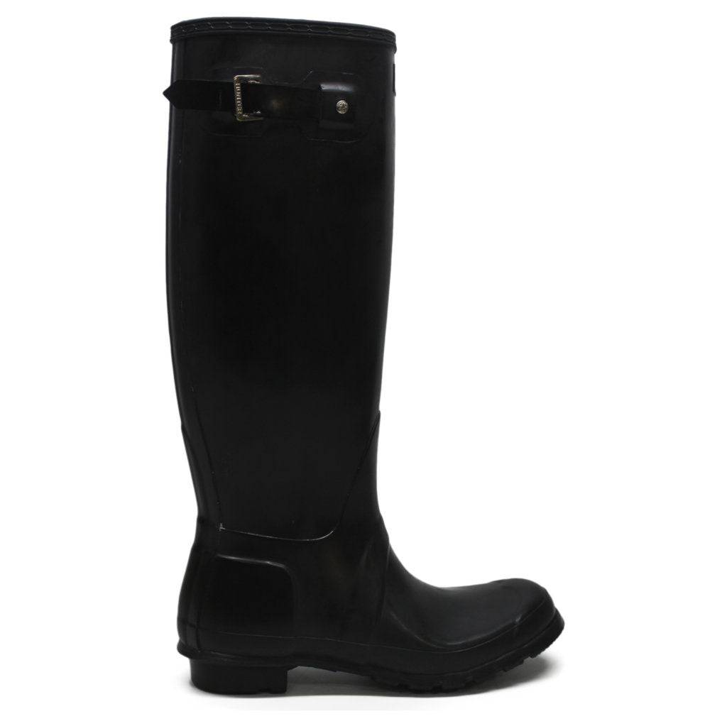 Hunter Original Tall Gloss Black Wellies Womens Rainboots - UK 5