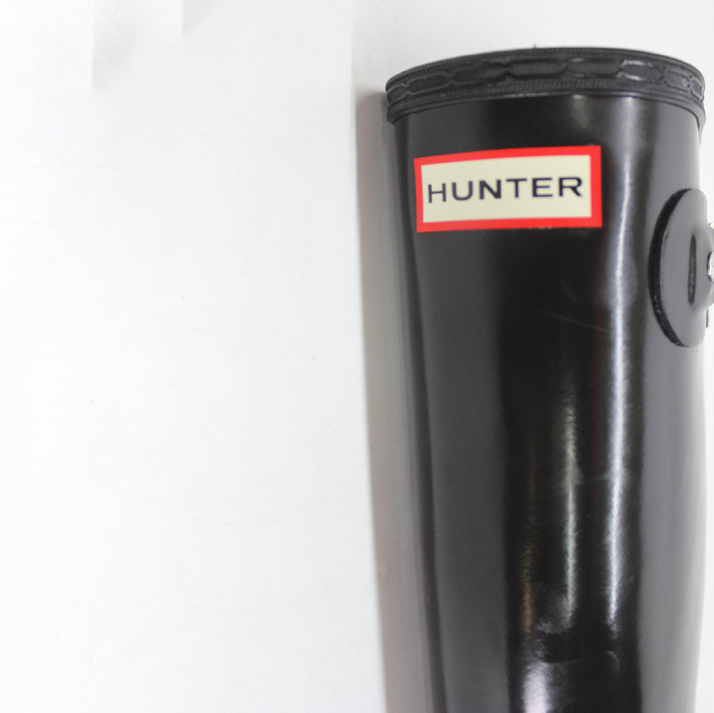 Hunter Original Tall Gloss Black Wellies Womens Rainboots - UK 6