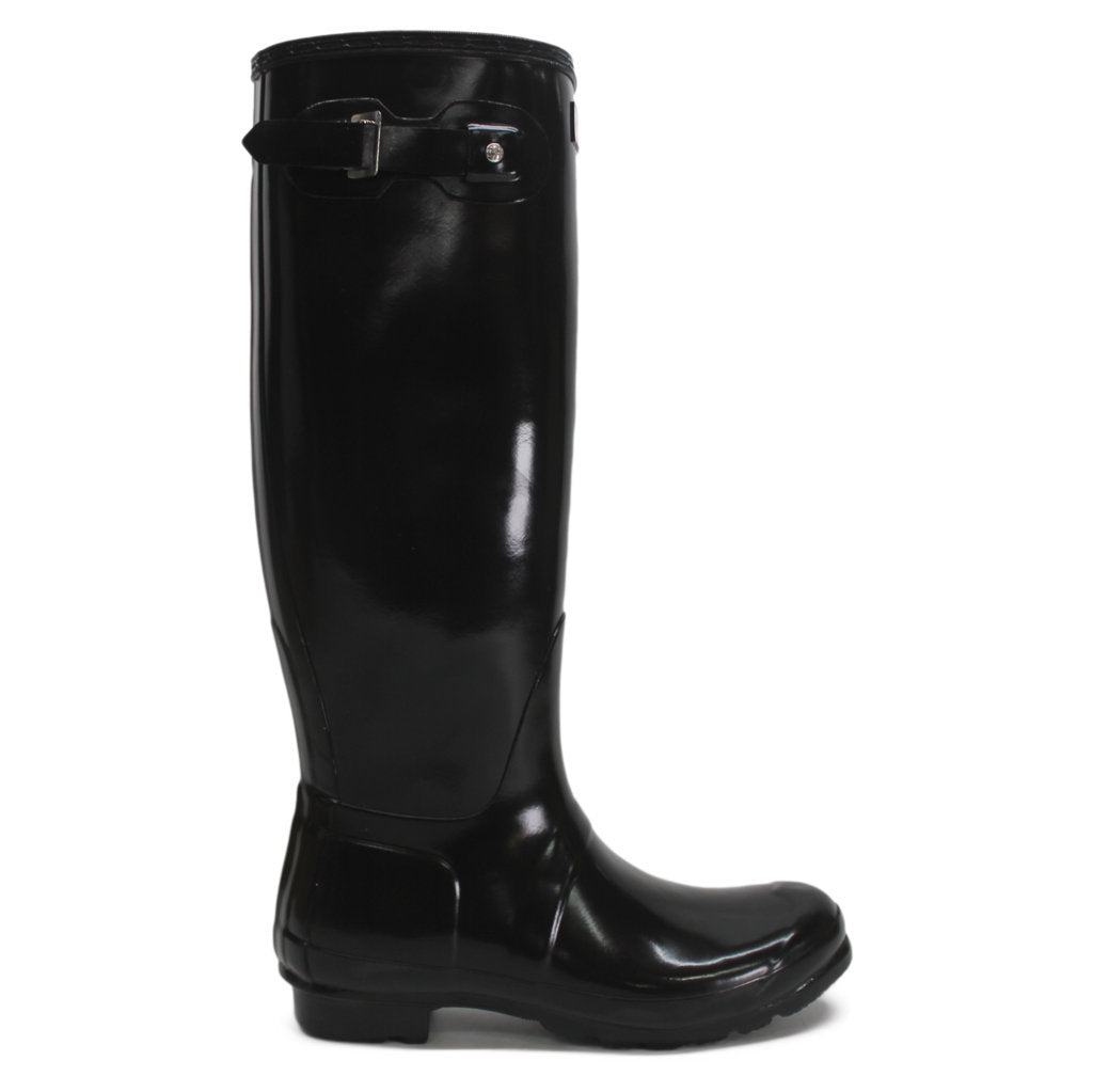 Hunter Original Tall Gloss Black Wellies Womens Rainboots - UK 6