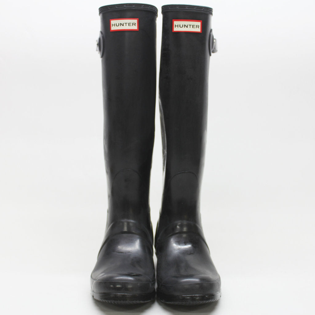 Hunter Original Tall Gloss Black Wellies Womens Rainboots - UK 6