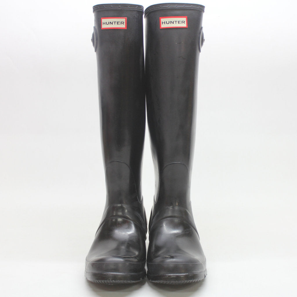 Hunter Original Tall Gloss Black Wellies Womens Rainboots - UK 6