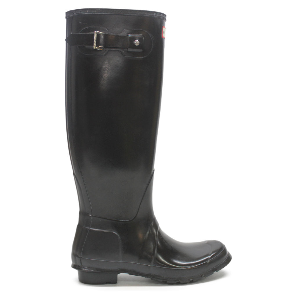 Hunter Original Tall Gloss Black Wellies Womens Rainboots - UK 6