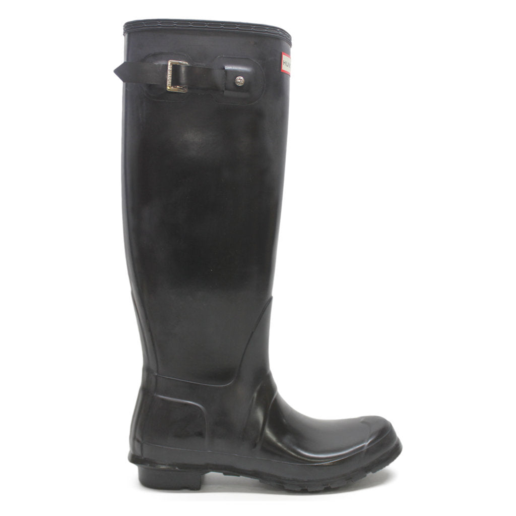 Hunter Original Tall Gloss Black Wellies Womens Rainboots - UK 6