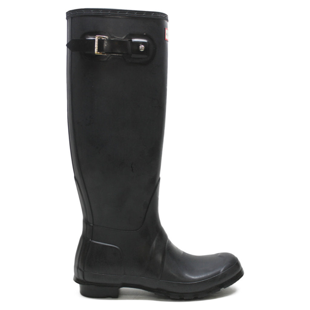 Hunter Original Tall Gloss Black Wellies Womens Rainboots - UK 6