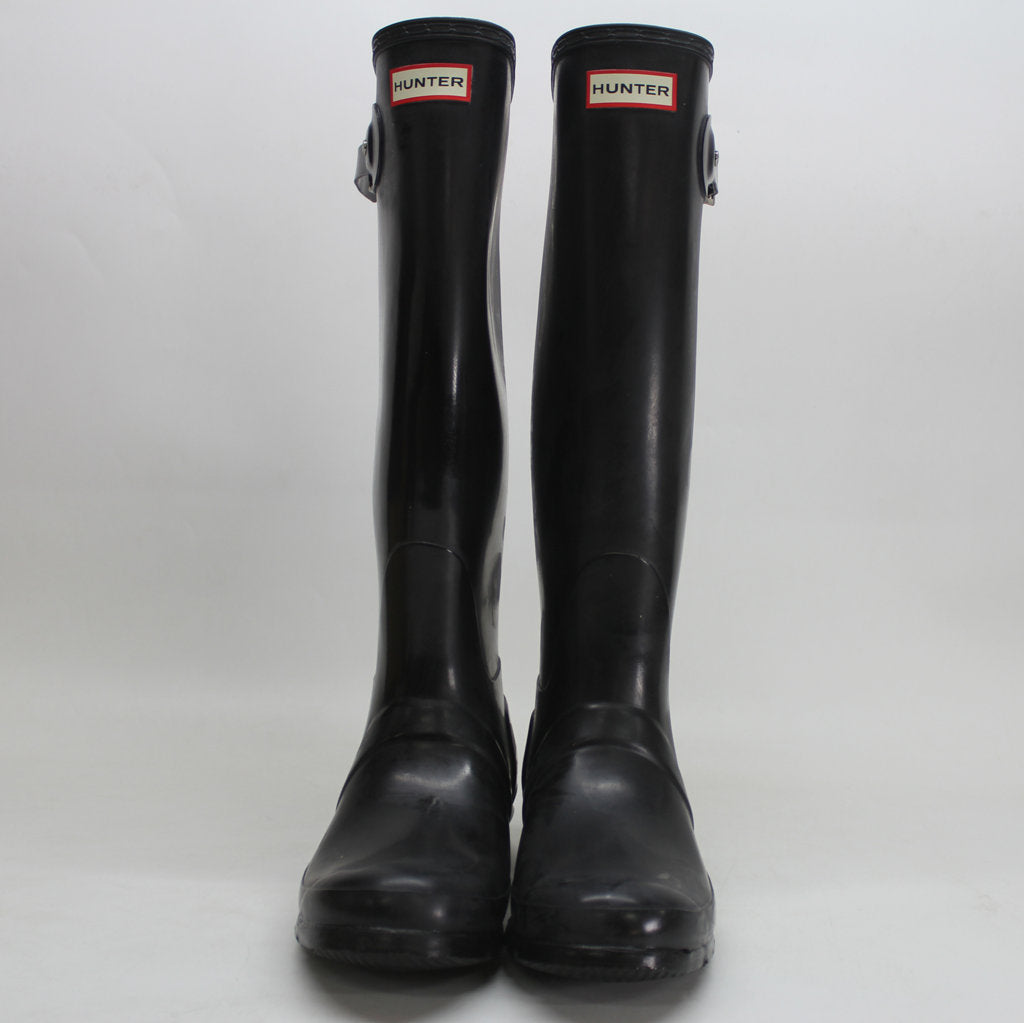 Hunter Original Tall Gloss Black Wellies Womens Rainboots - UK 6