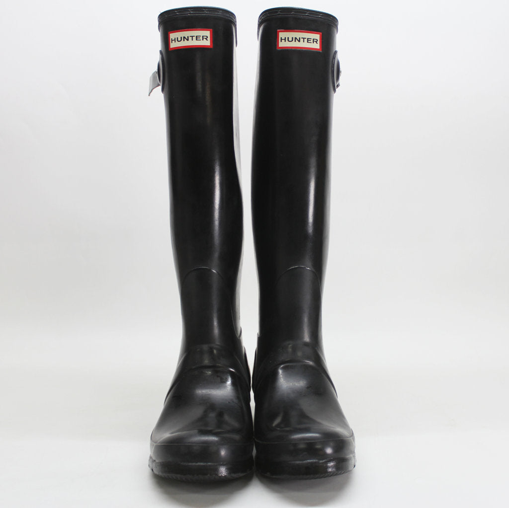 Hunter Original Tall Gloss Black Wellies Womens Rainboots - UK 6