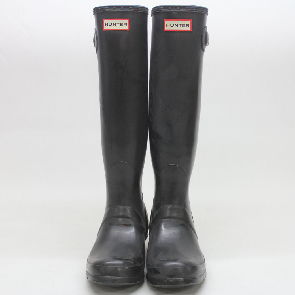 Hunter Original Tall Gloss Black Wellies Womens Rainboots - UK 6