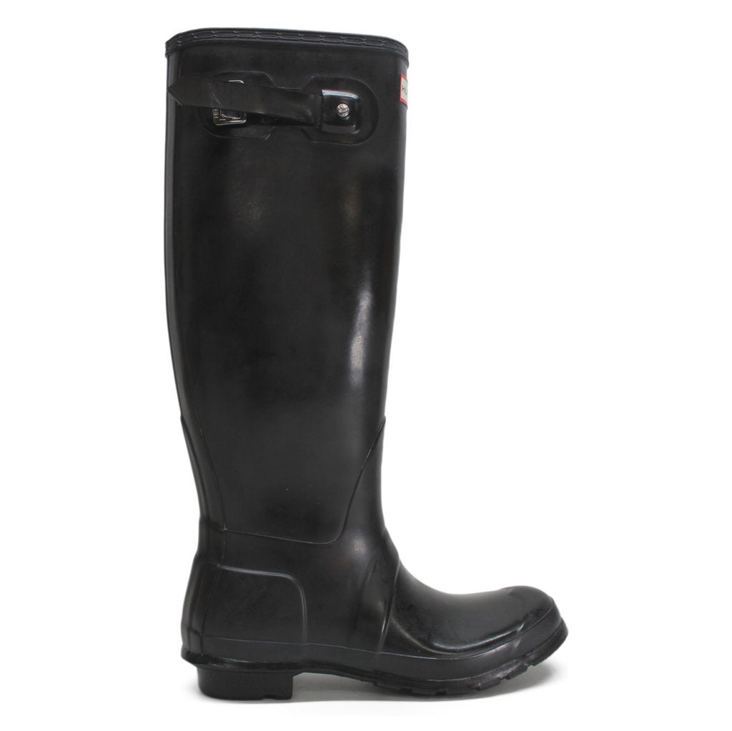 Hunter Original Tall Gloss Black Wellies Womens Rainboots - UK 6