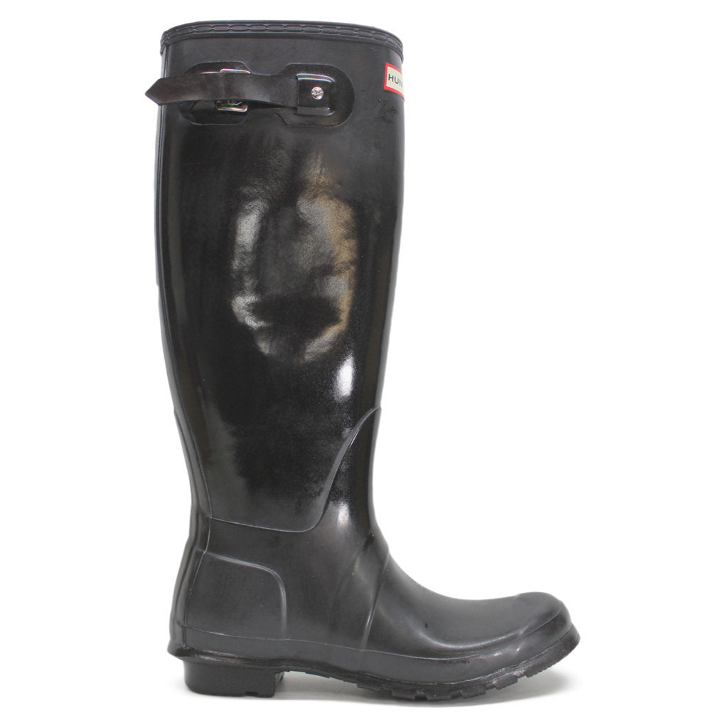 Hunter Original Tall Gloss Black Wellies Womens Rainboots - UK 6