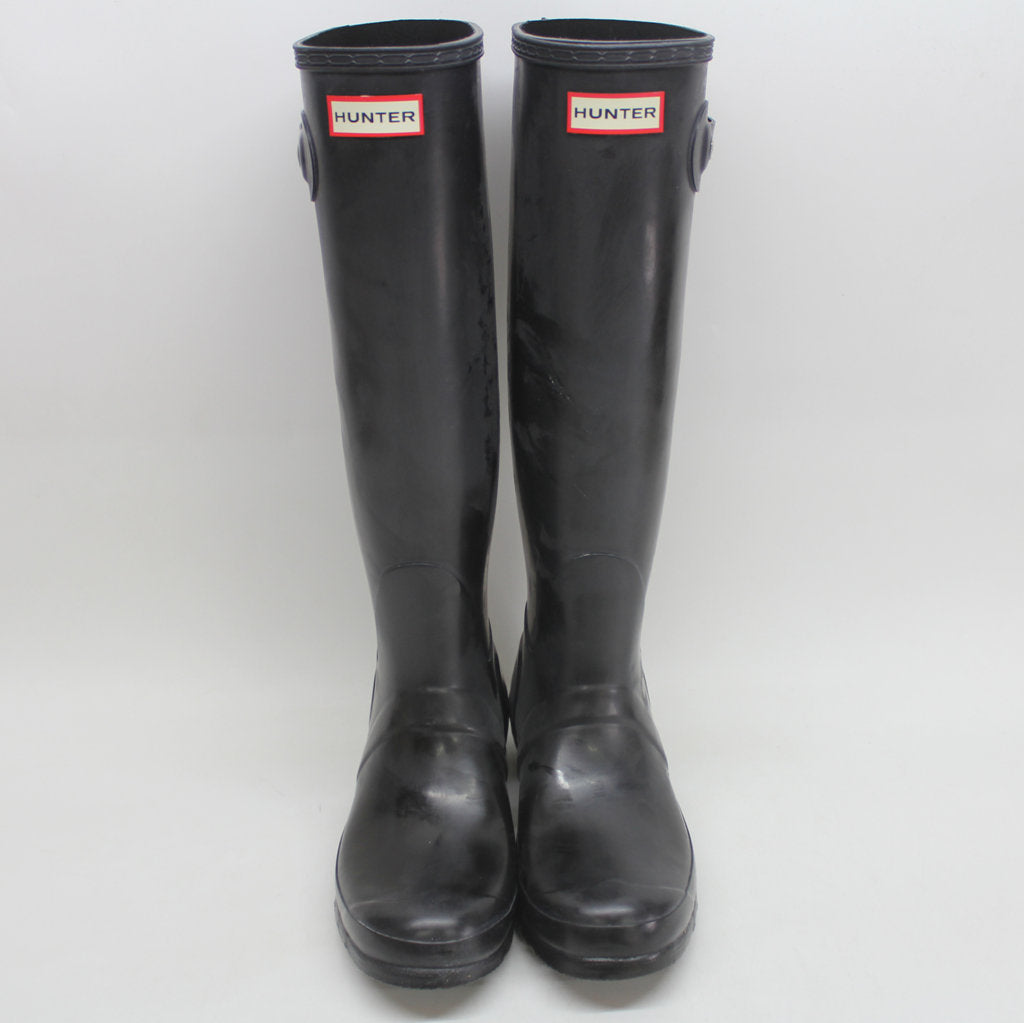 Hunter Original Tall Gloss Black Wellies Womens Rainboots - UK 6