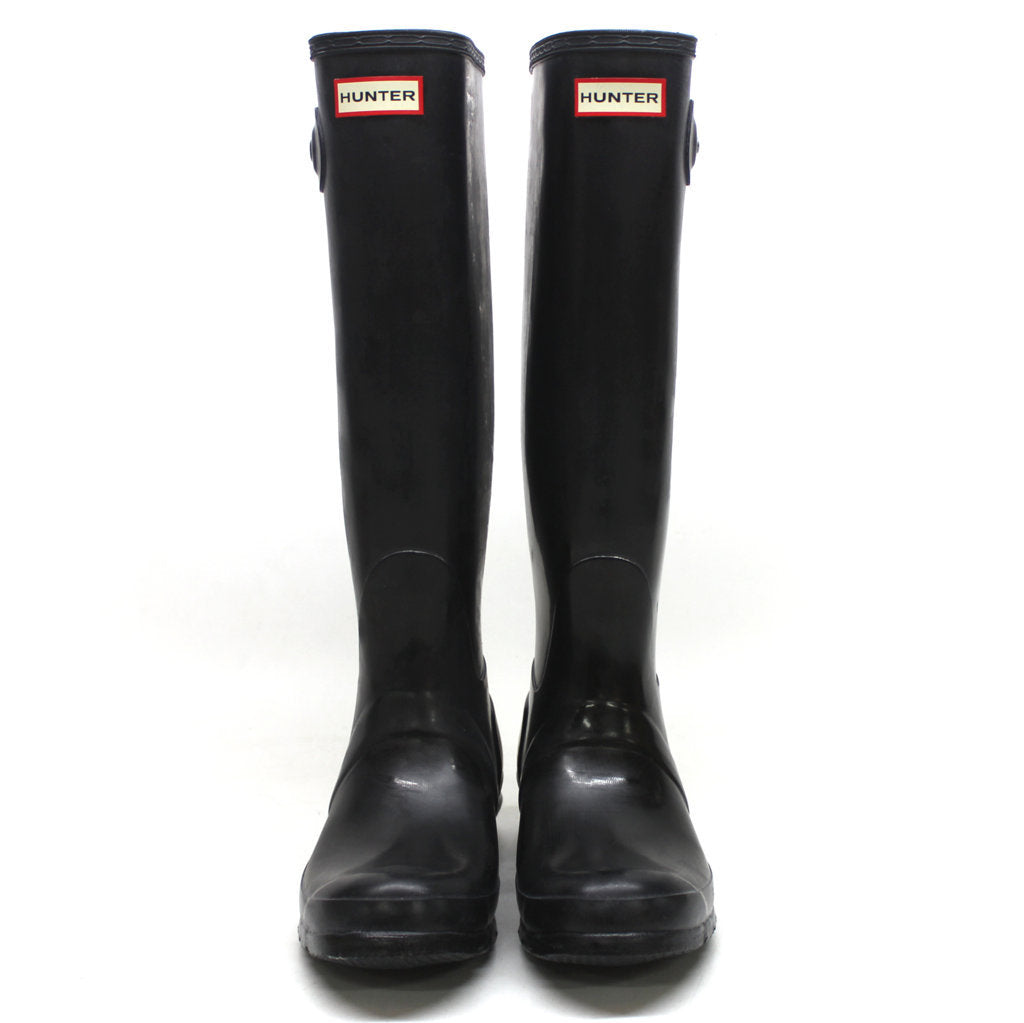 Hunter Original Tall Gloss Black Wellies Womens Rainboots - UK 6