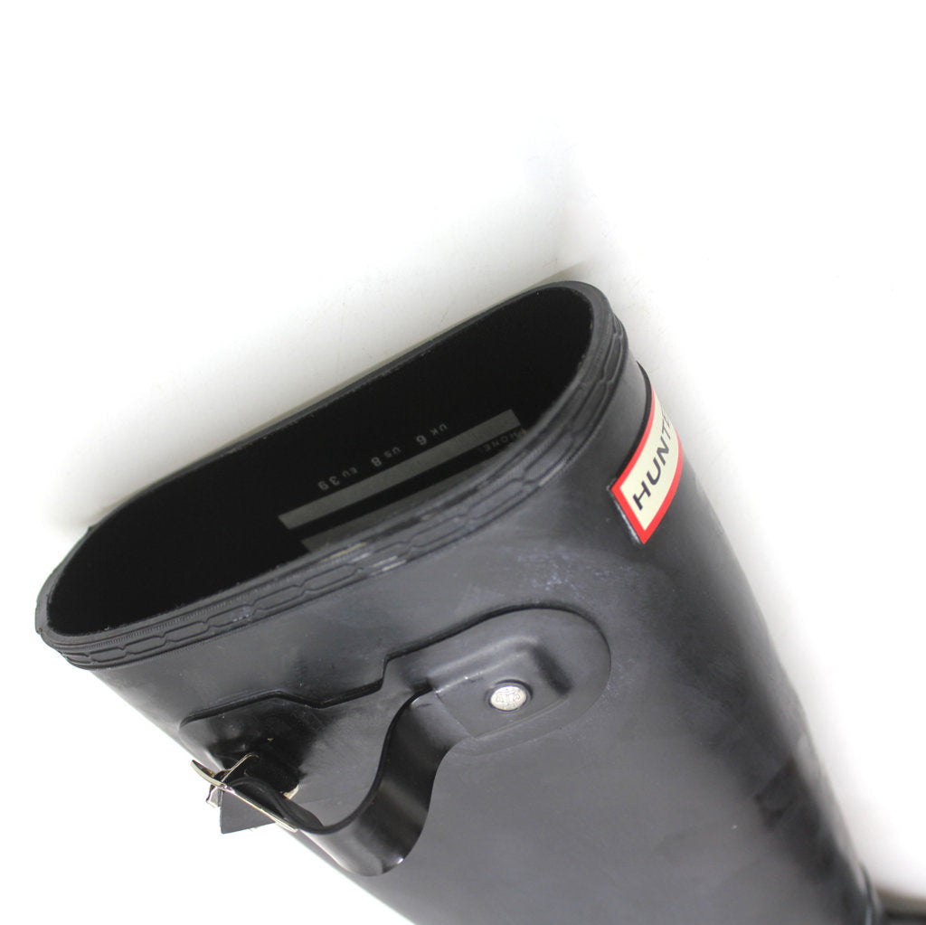 Hunter Original Tall Gloss Black Wellies Womens Rainboots - UK 6