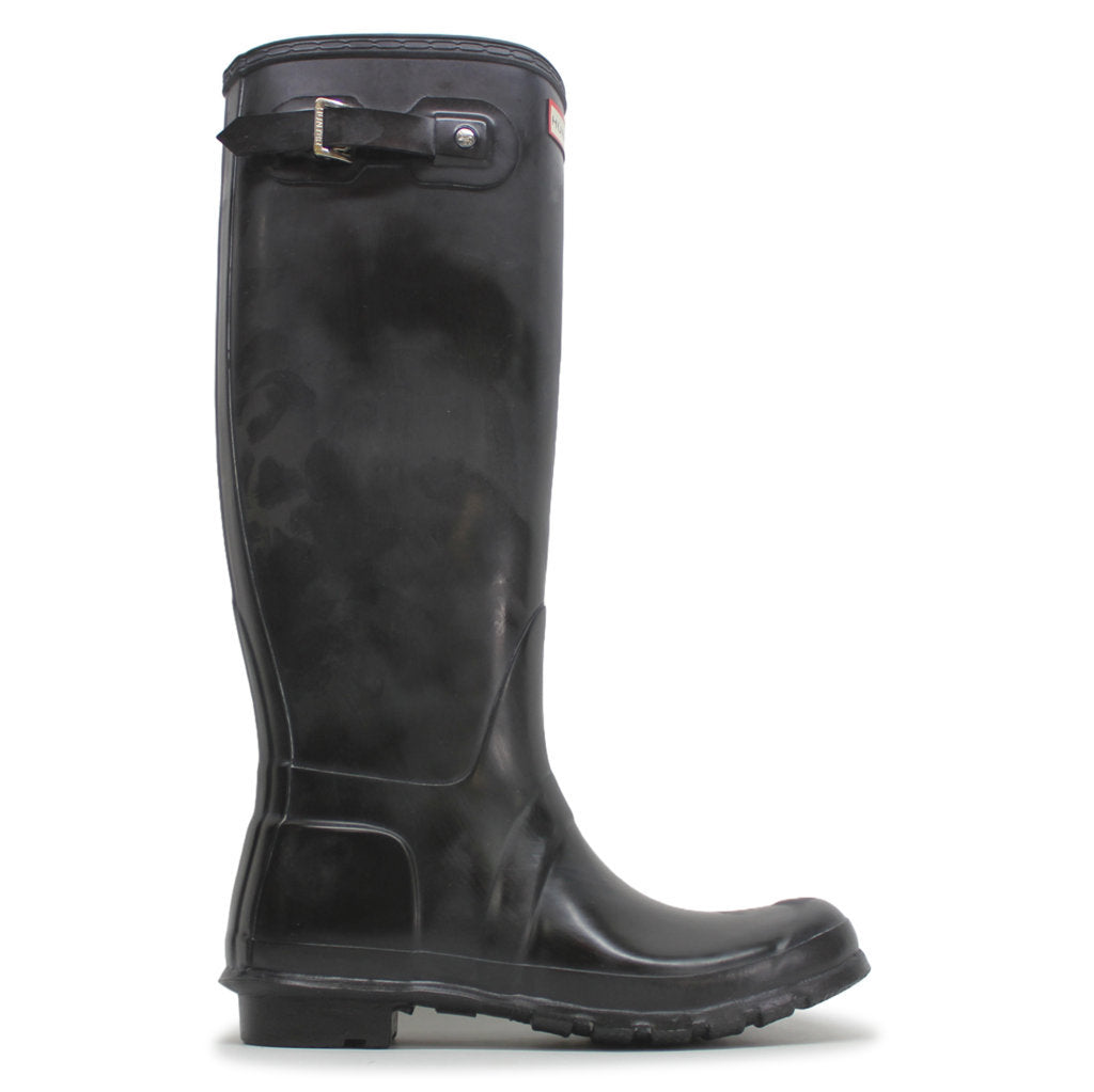 Hunter Original Tall Gloss Black Wellies Womens Rainboots - UK 6