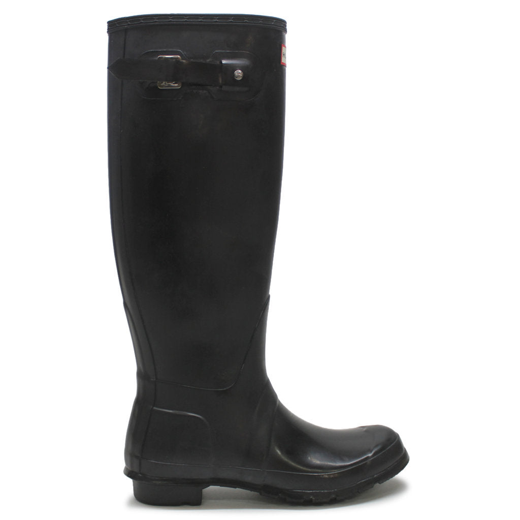 Hunter Original Tall Gloss Black Wellies Womens Rainboots - UK 6