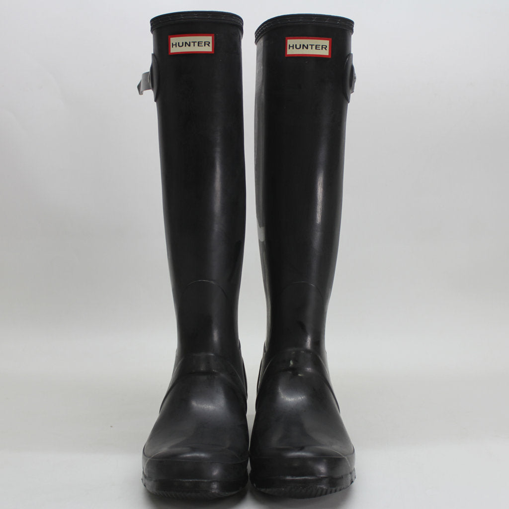 Hunter Original Tall Gloss Black Wellies Womens Rainboots - UK 7