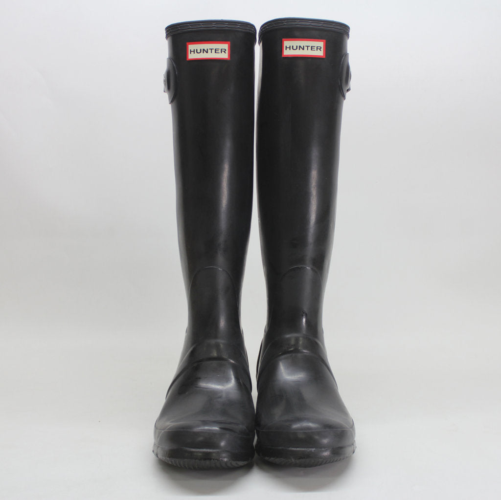 Hunter Original Tall Gloss Black Wellies Womens Rainboots - UK 7