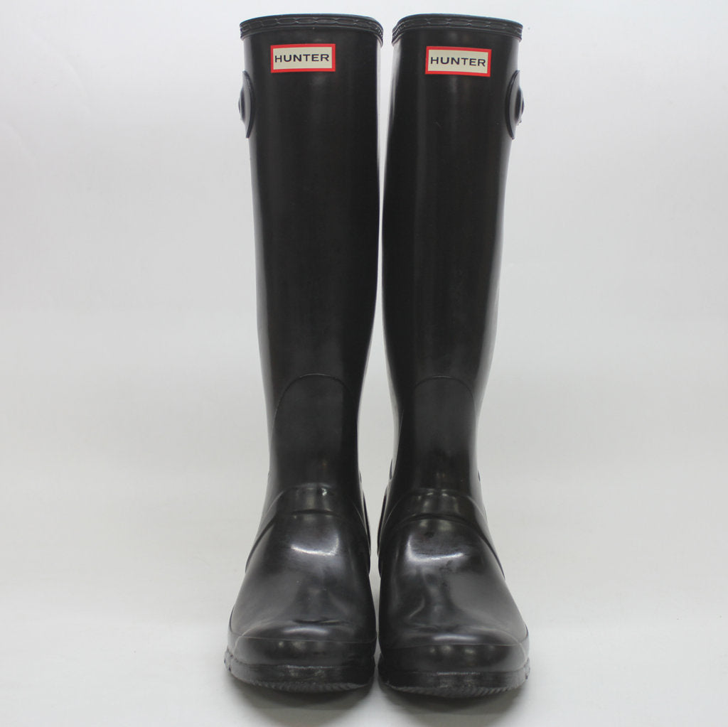 Hunter Original Tall Gloss Black Wellies Womens Rainboots - UK 8