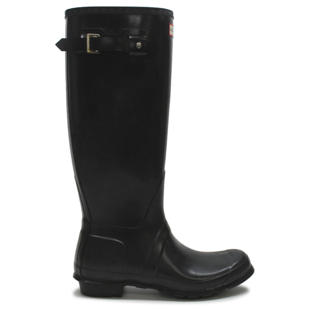 Hunter Original Tall Gloss Black Wellies Womens Rainboots - UK 8