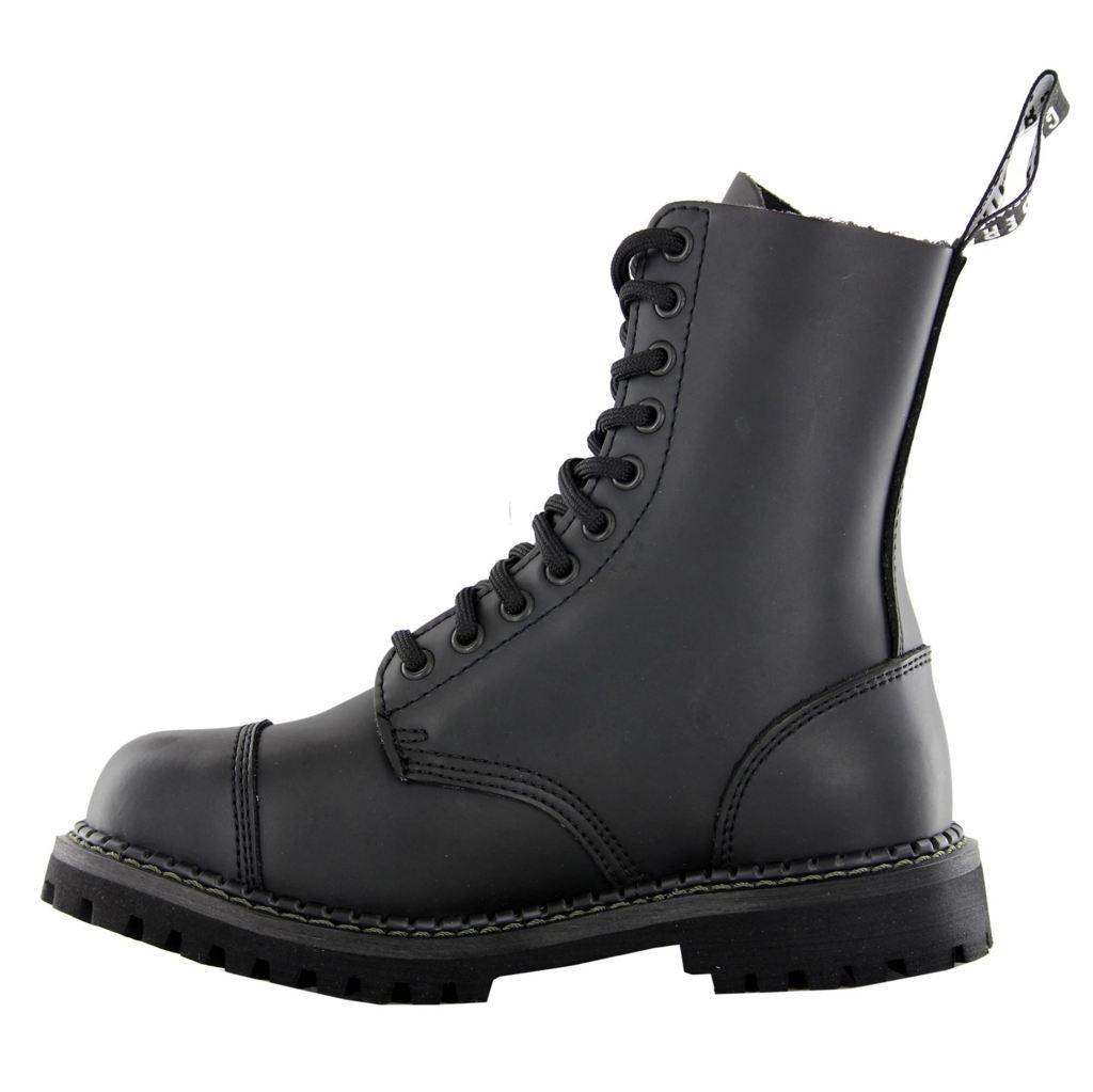 Grinders Unisex Stag CS Leather Black Boots - UK 5