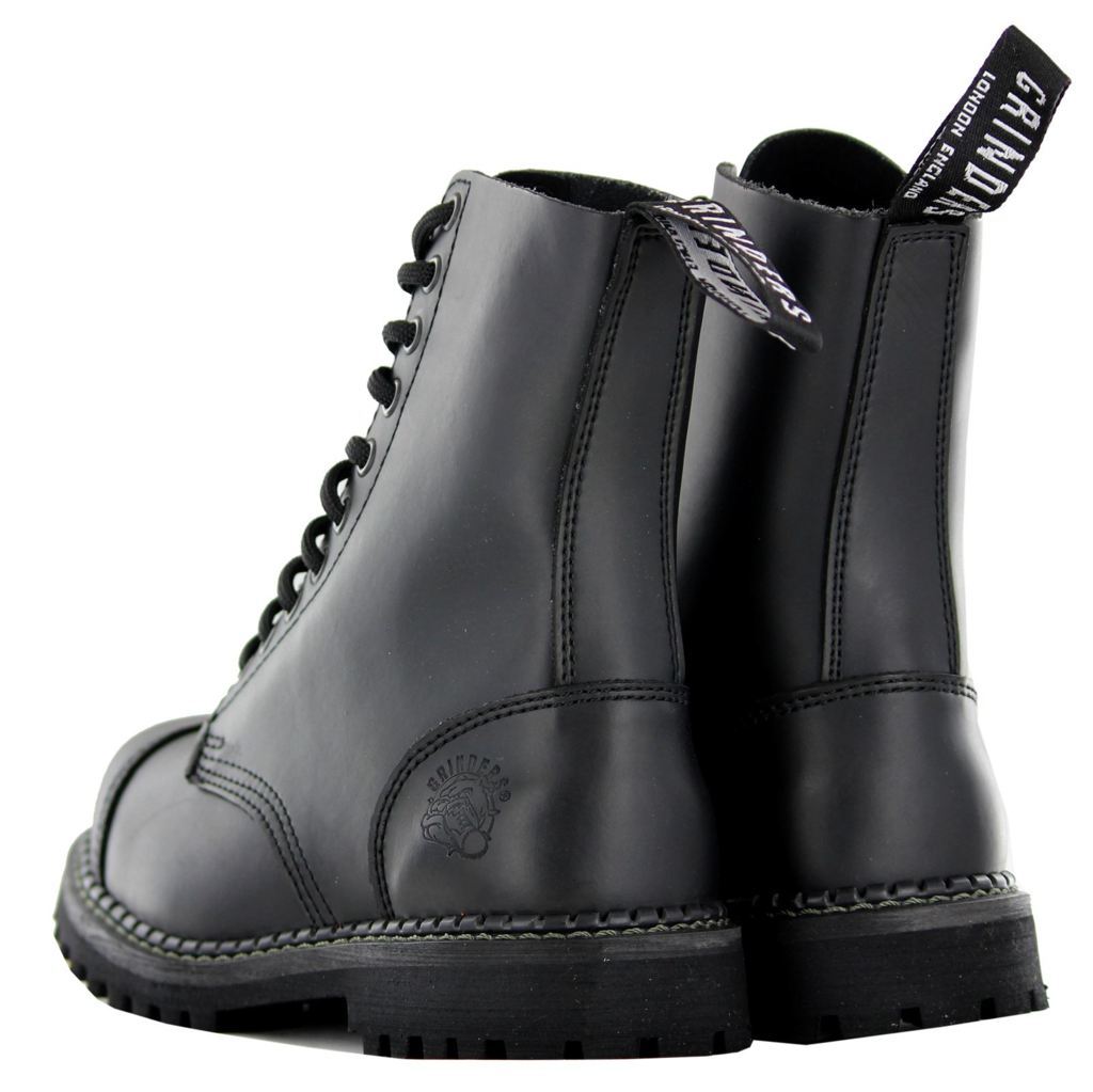 Grinders Unisex Stag CS Leather Black Boots - UK 9