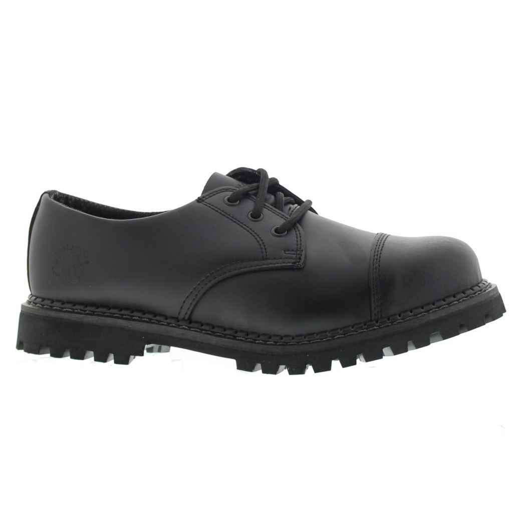 Grinders Unisex Regent CS Leather Black Shoes - UK 12