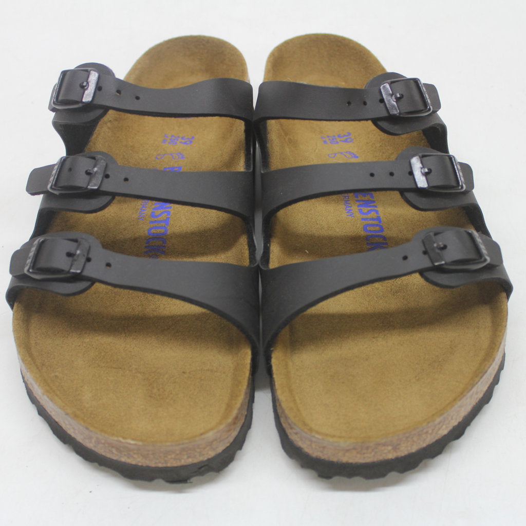 Birkenstock Florida Black Birko-Flor Womens Triple Strap Slip On Sandals - UK 5.5