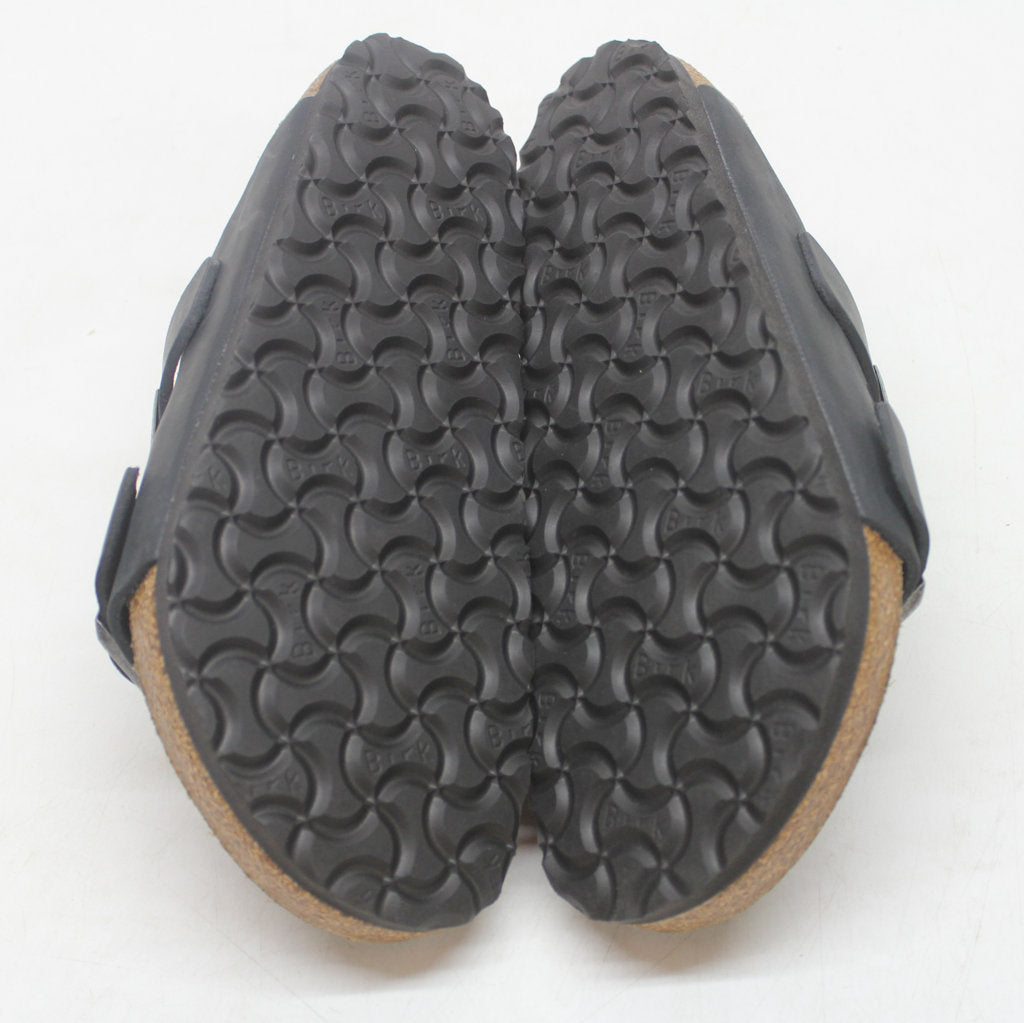 Birkenstock Arizona  Black Womens Open Back Waxy Leather Sandals - UK 5.5