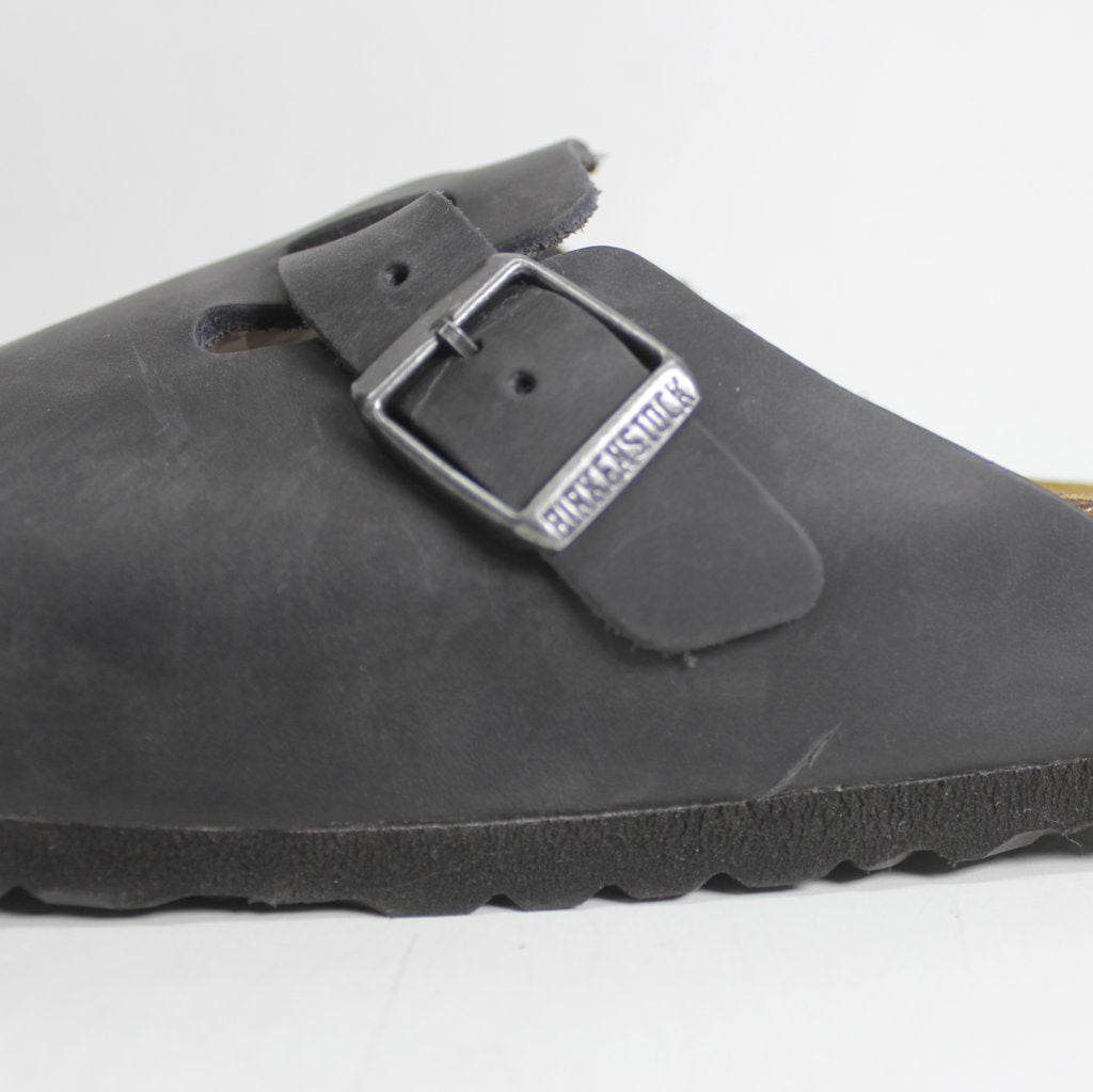 Birkenstock Boston Black Womens Comfort Leather Sandals - UK 4.5