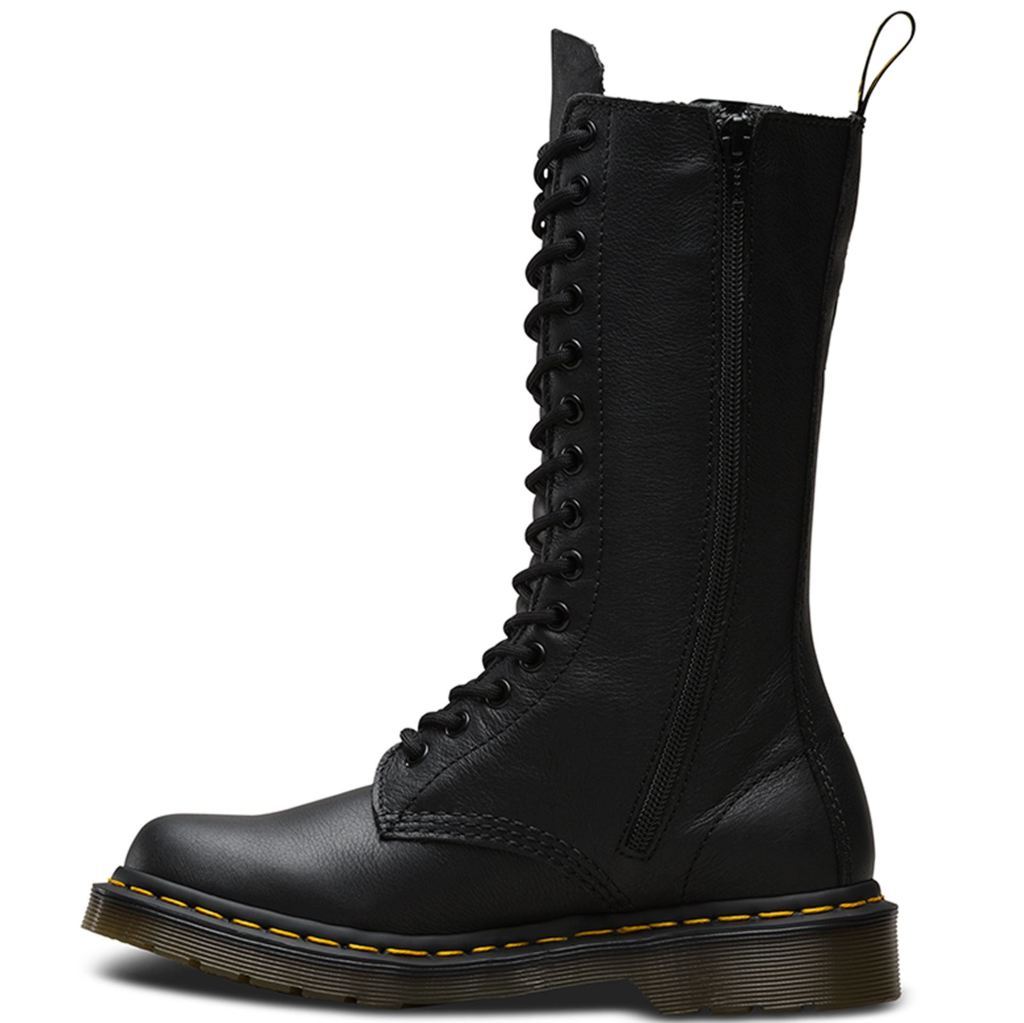 Dr. Martens 1B99 Virginia Black Womens Leather Mid Calf Biker Boots - UK 6.5