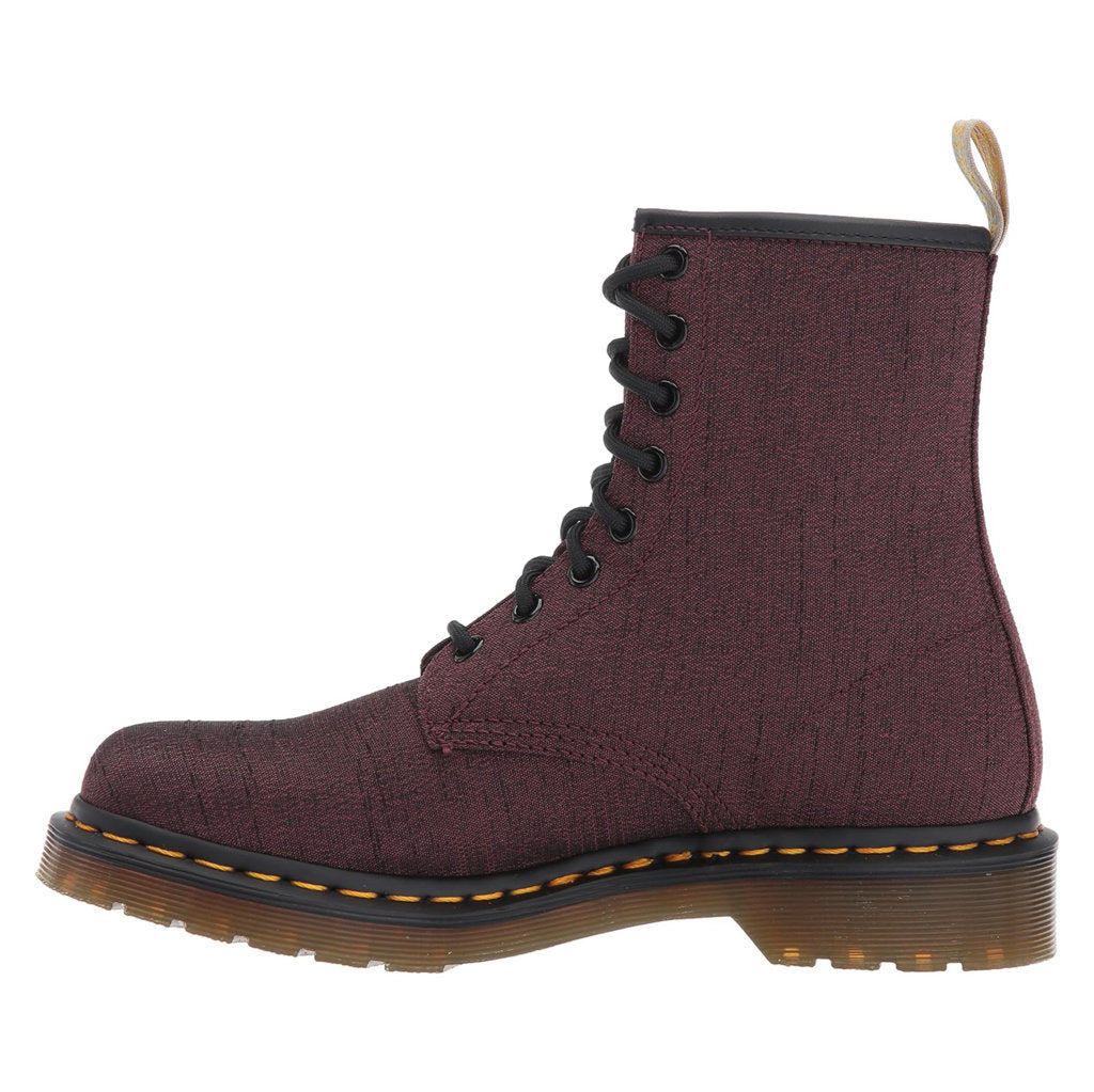 Dr. Martens Womens Vegan Castel 8-Eyelet Textile Boots#color_cherry