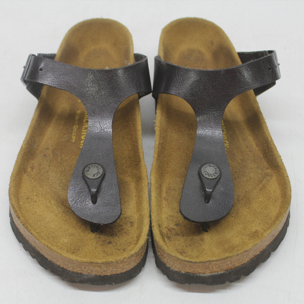 Birkenstock Gizeh Graceful Licorice Womens Birko-Flor Open-Back Toe Post Sandals - UK 5.5