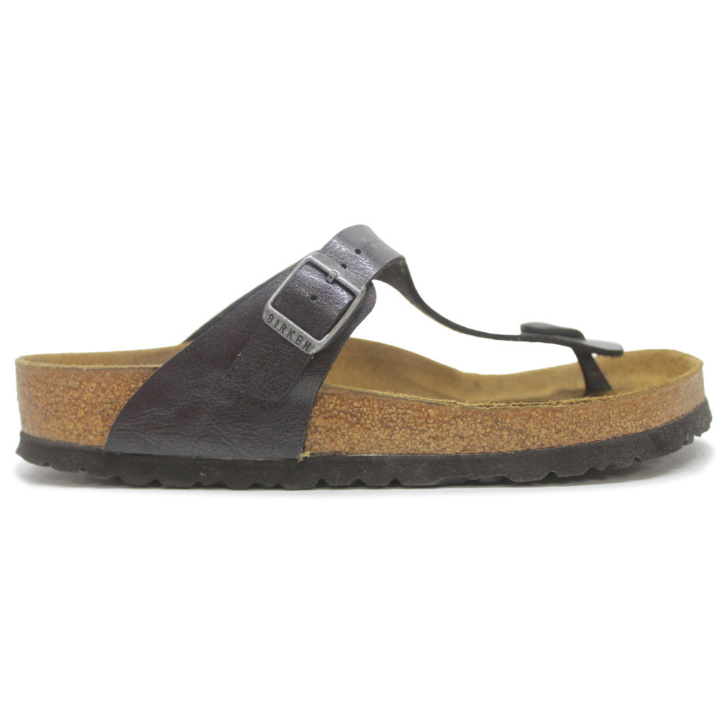 Birkenstock Gizeh Graceful Licorice Womens Birko-Flor Open-Back Toe Post Sandals - UK 5.5