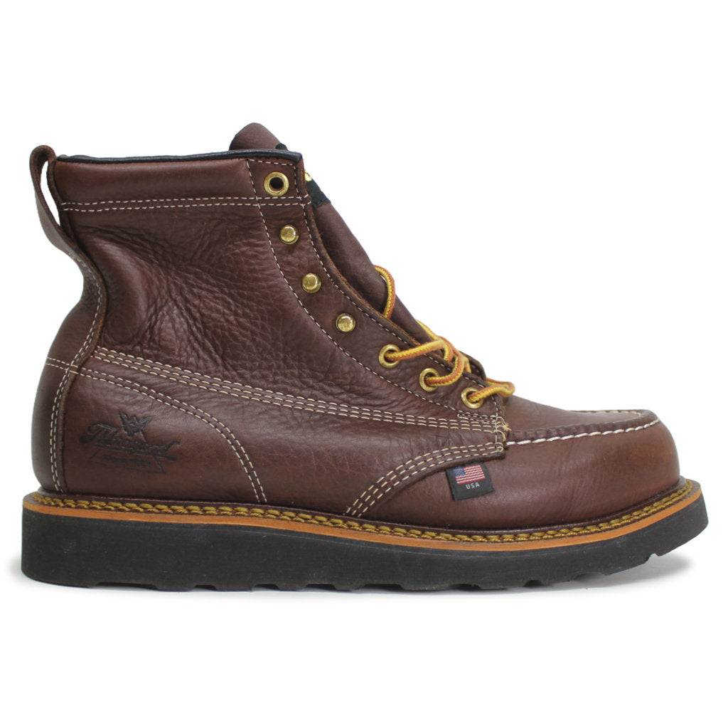 Thorogood 6 Inch Moc Toe 814-4266 Black Walnut Mens Leather Wedge Work Boots - UK 7.5