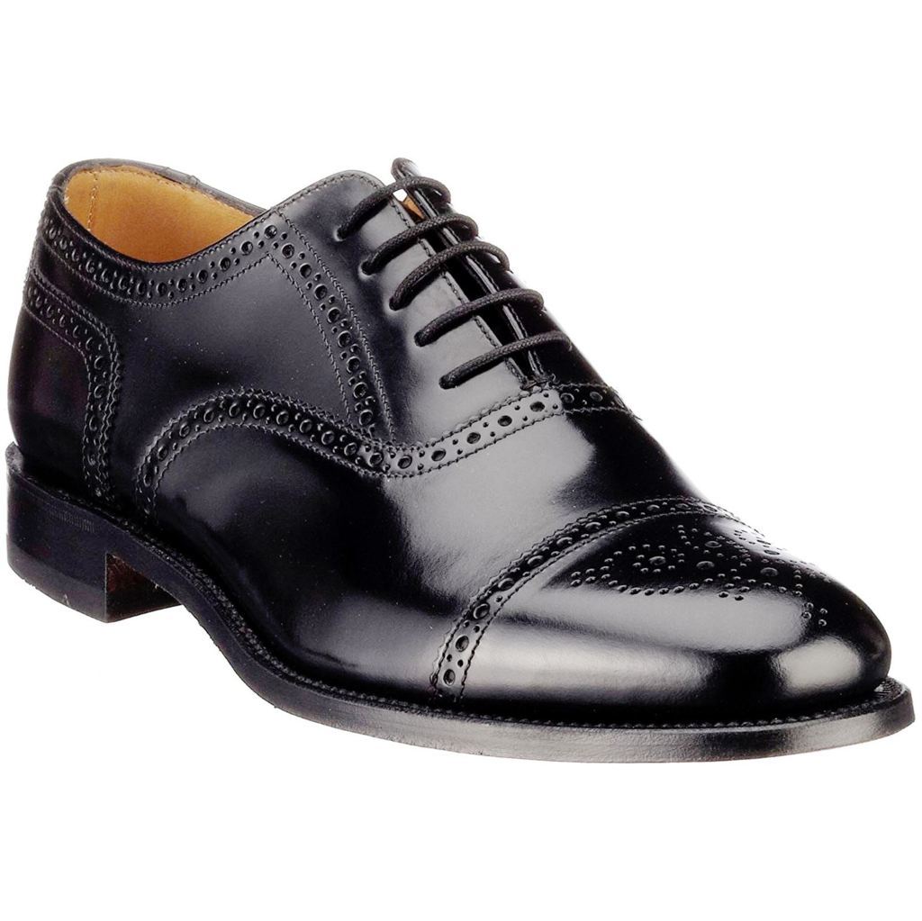 Loake 201 201B-F Leather Mens Shoes - Black - UK 10.5